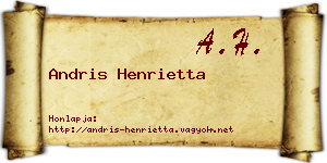 Andris Henrietta névjegykártya