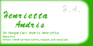 henrietta andris business card